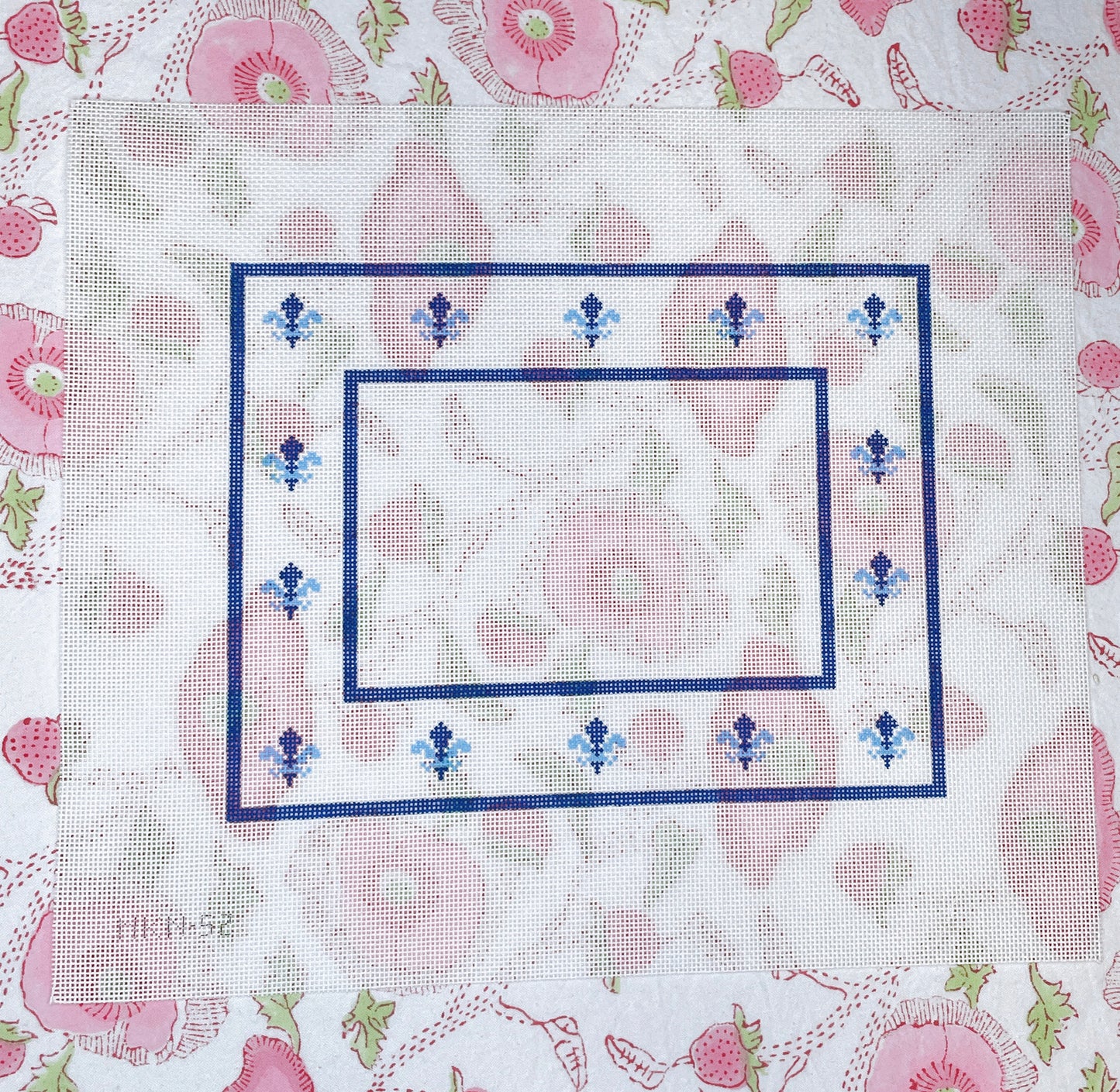 blue fleur-de-lis frame