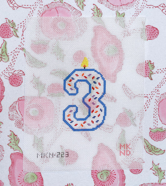 3rd birthday candle