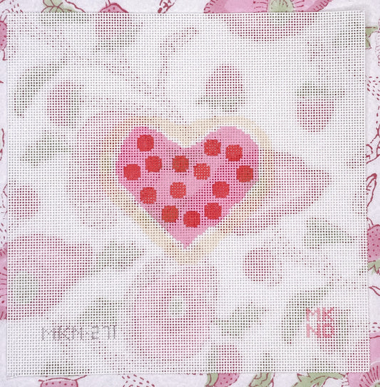 pink cookie w/ red dots