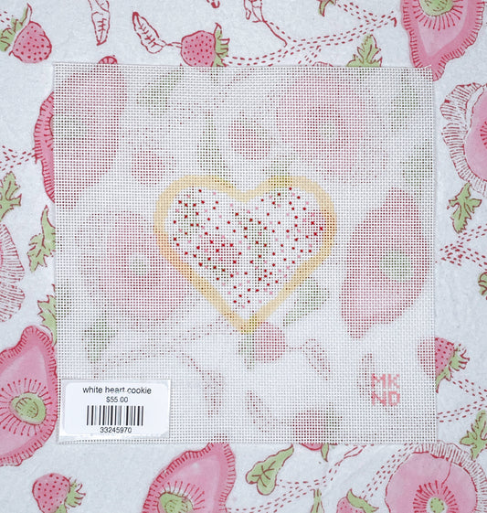 white sprinkle heart cookie