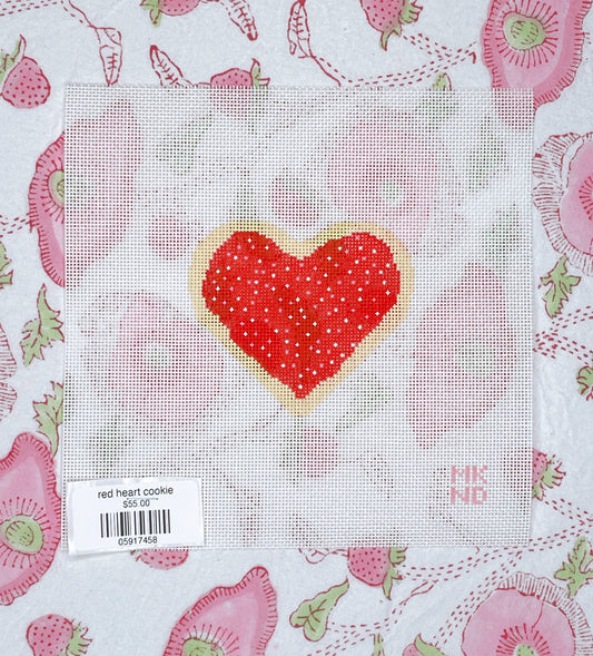 red sprinkle heart cookie