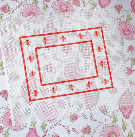 coral fleur-de-lis frame