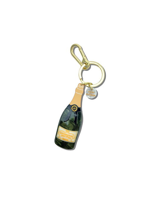 champagne bag charm